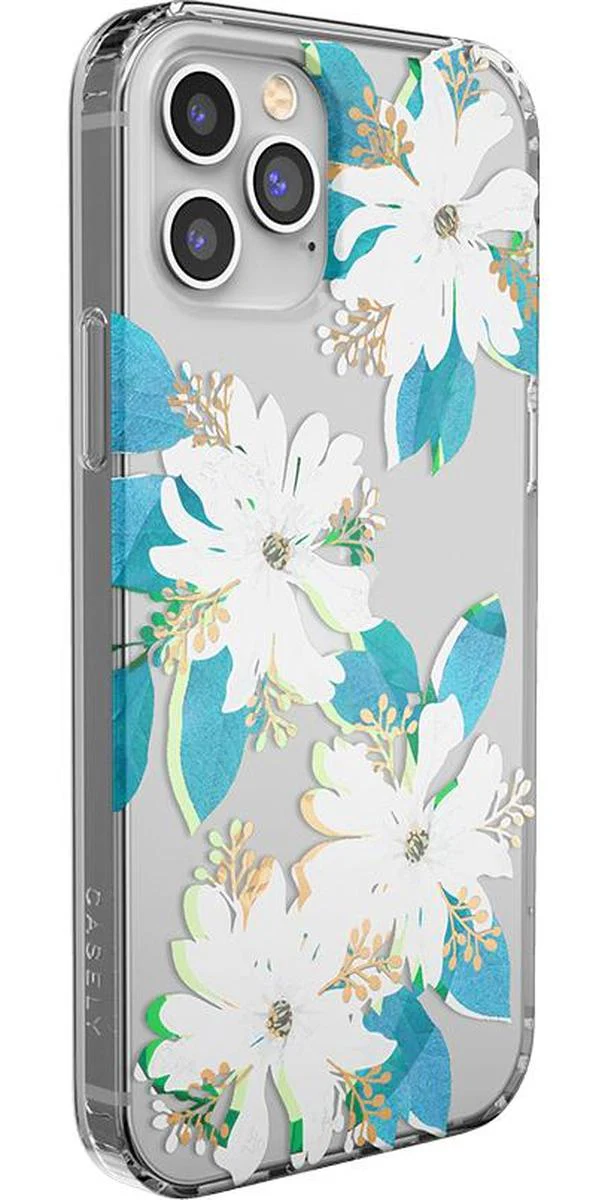 Forget Me Not | Blue and Gold Clear Floral Case - Image 2