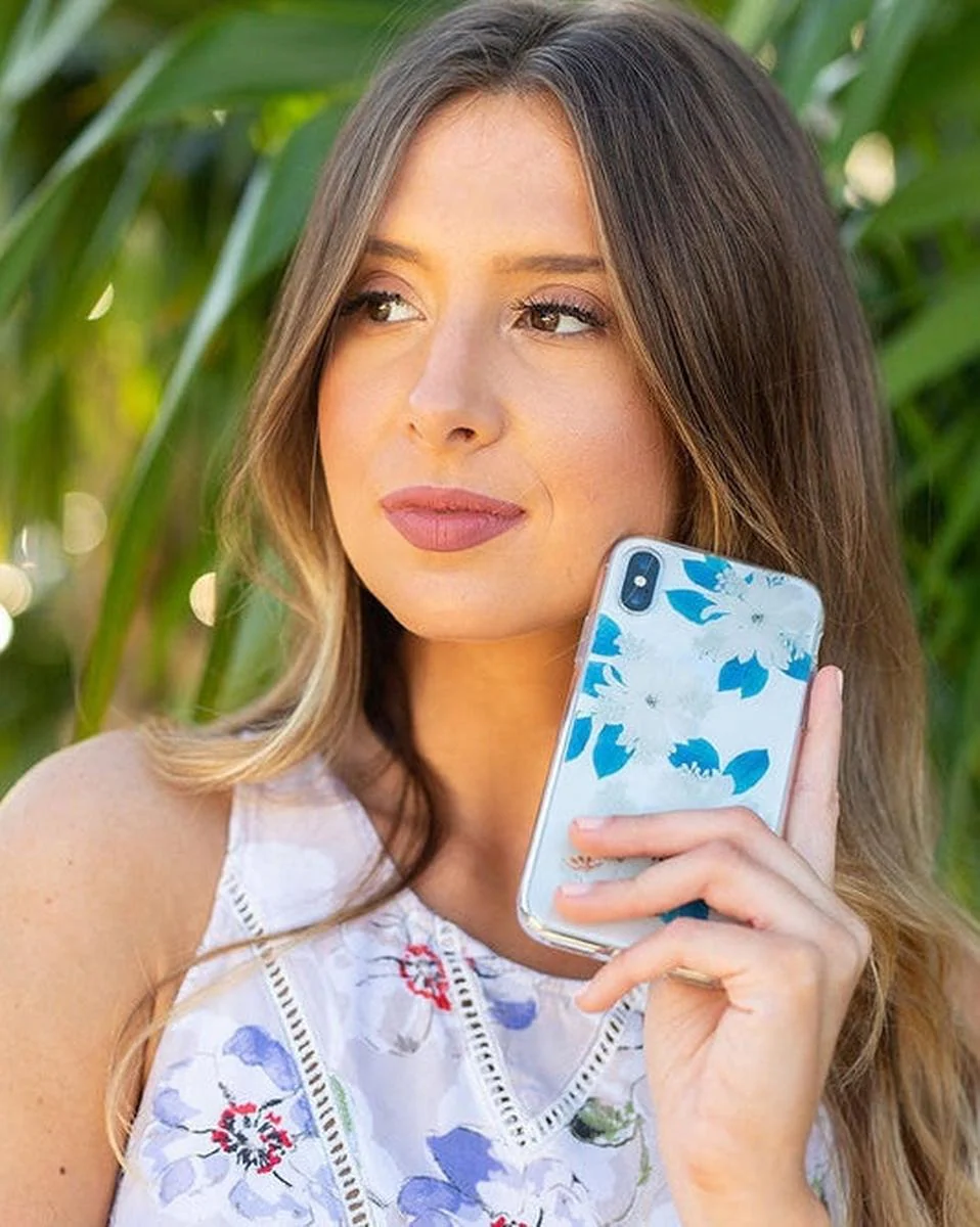 Forget Me Not | Blue and Gold Clear Floral Case - Image 21