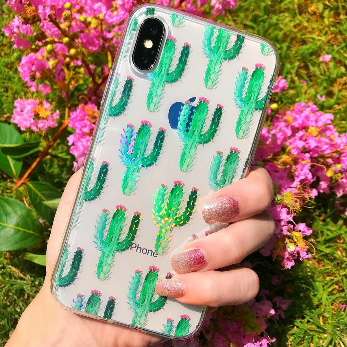 Cactus Patterned Clear Floral Samsung Case - Image 11
