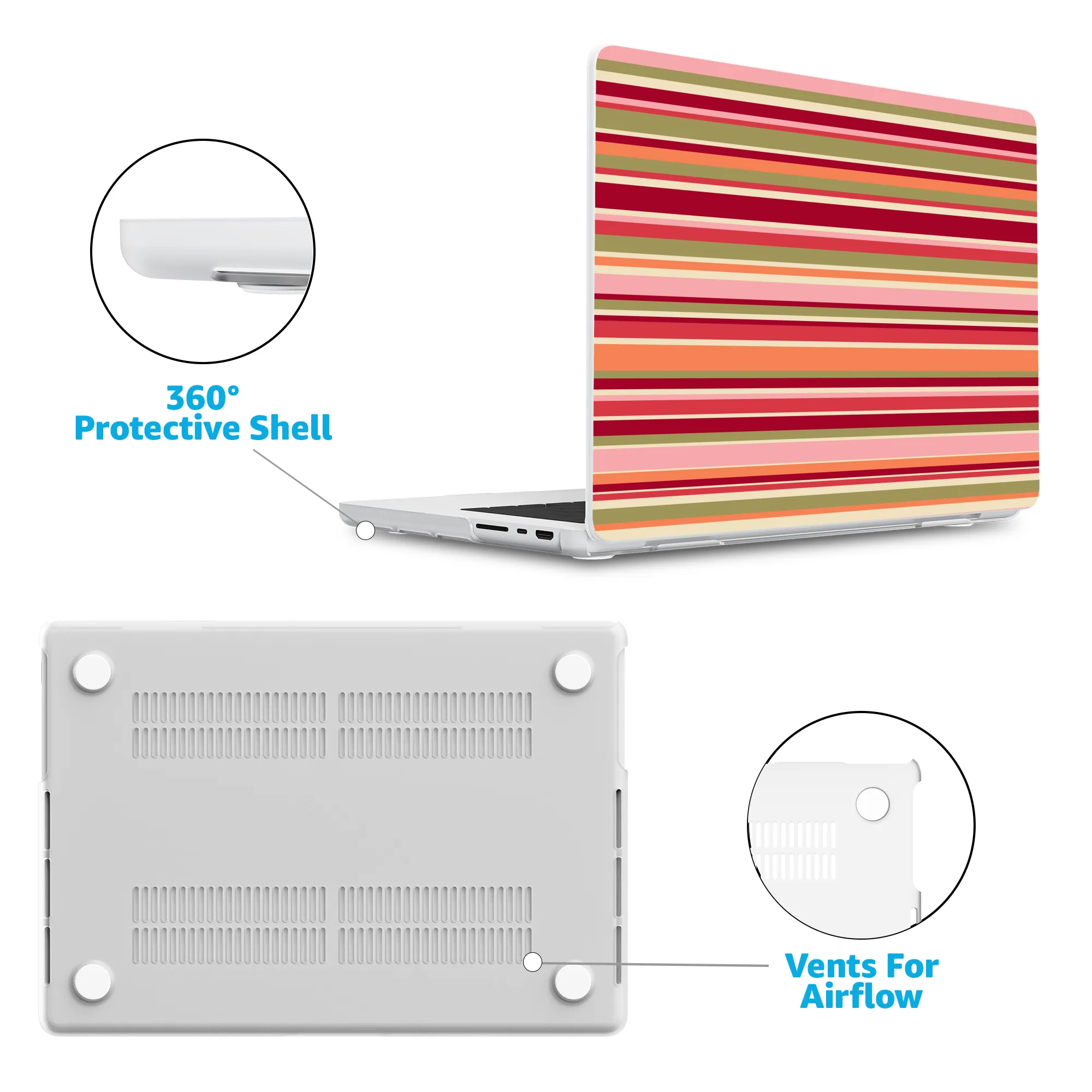 Citrus Stripes | Poolside Print Laptop Shell - Image 11
