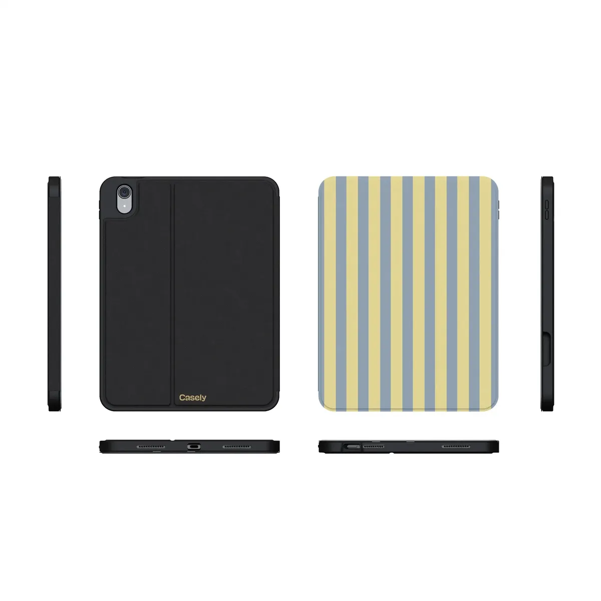 Coastline Stripes | Blue & Yellow iPad Case - Image 29