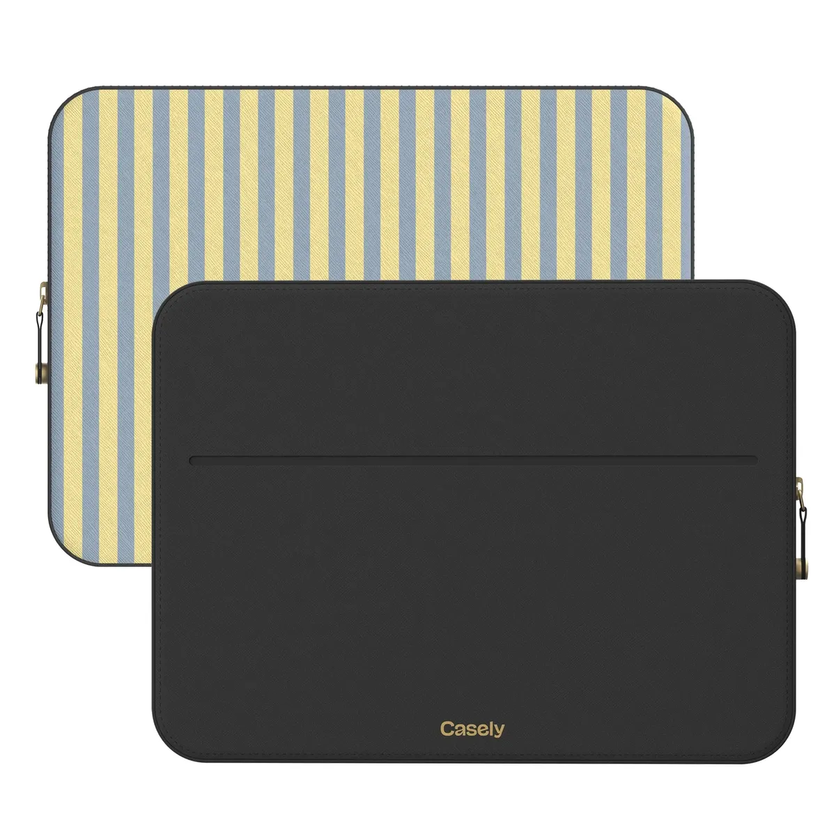 Coastline Stripes | Blue & Yellow Laptop Case - Image 2