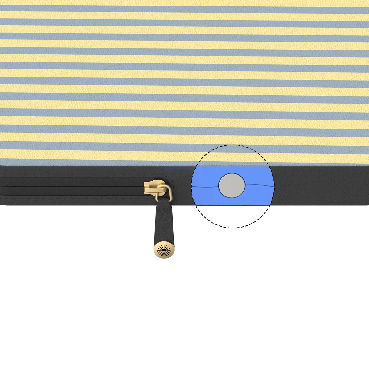 Coastline Stripes | Blue & Yellow Laptop Case - Image 5