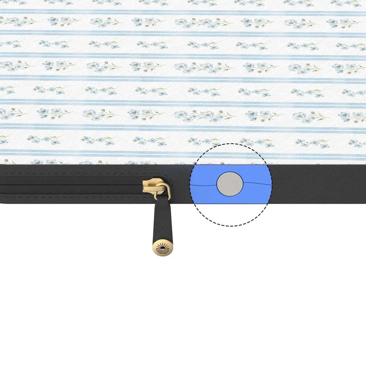 Cottage Stripe | Blue Floral Laptop Case - Image 5