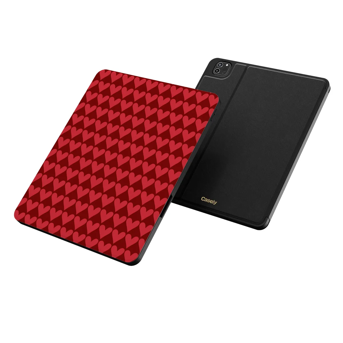 Crazy in Love | Red Hearts iPad Case - Image 2
