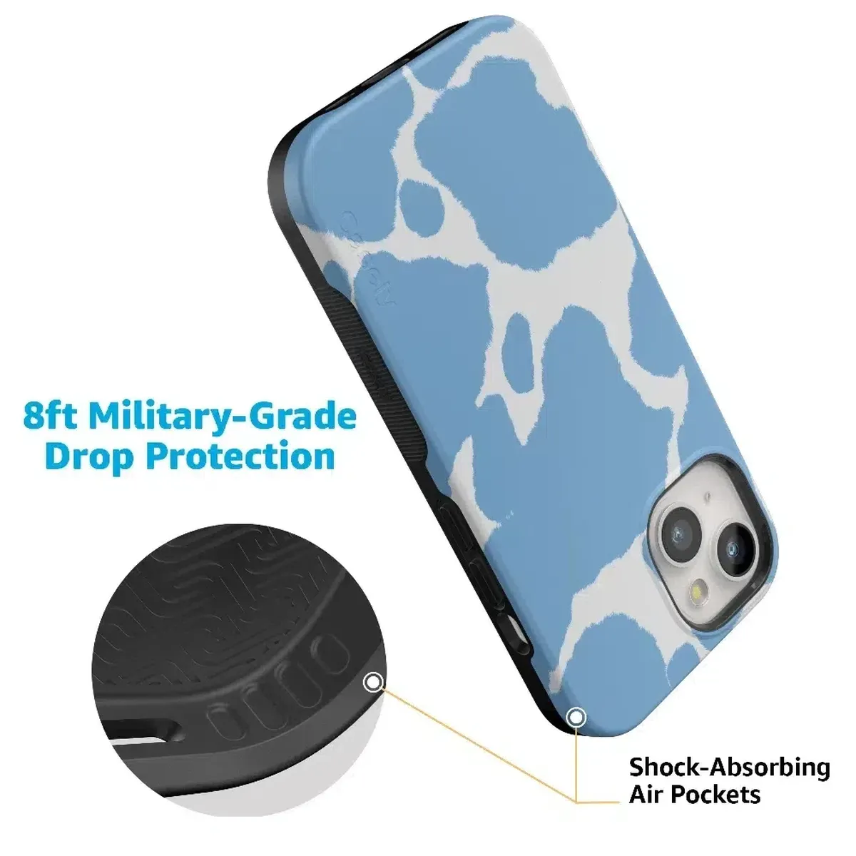 Current MOOd | Light Blue Cow Print Case - Image 72