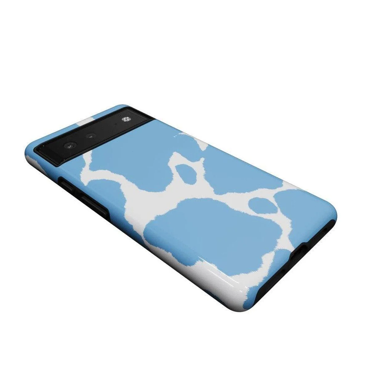 Current MOOd | Light Blue Cow Print Google Pixel Case - Image 2