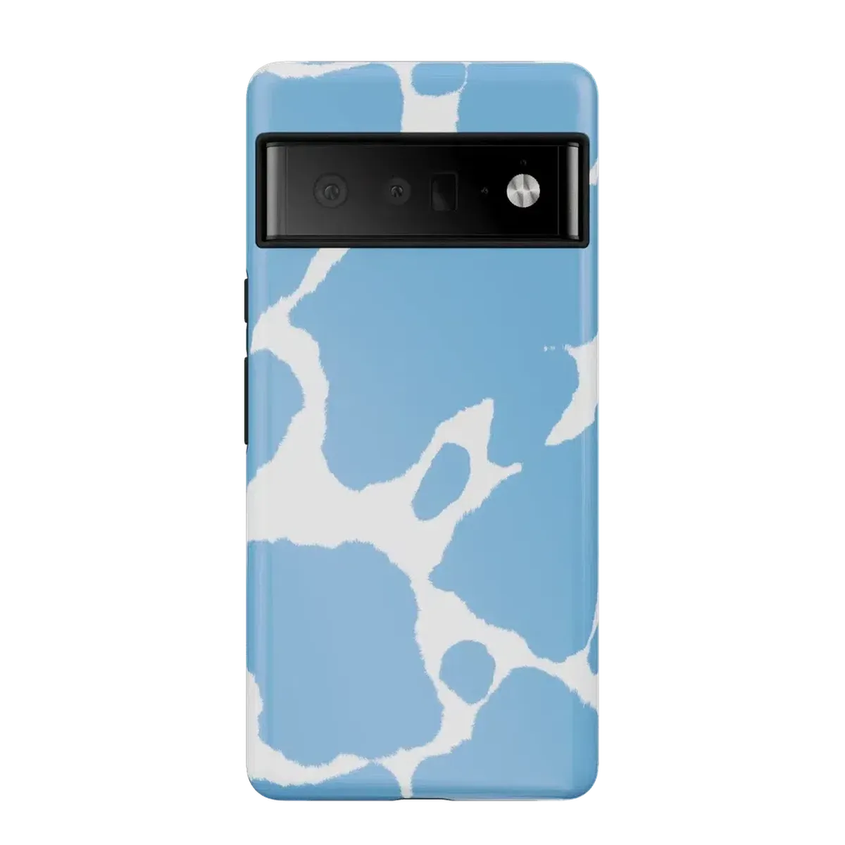 Current MOOd | Light Blue Cow Print Google Pixel Case - Image 4