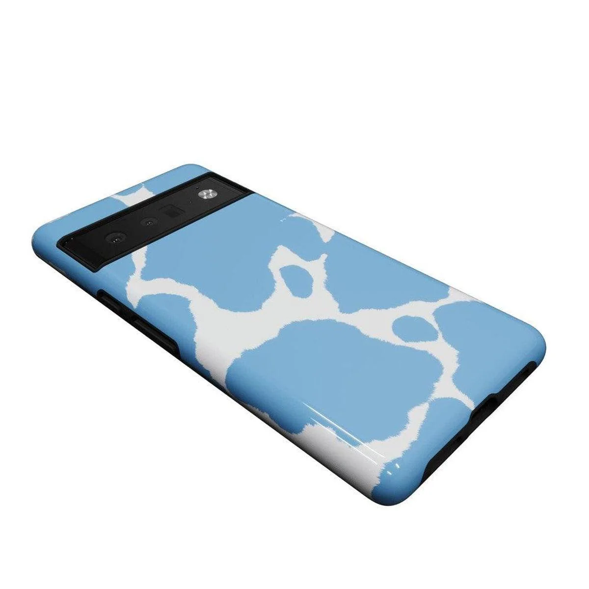 Current MOOd | Light Blue Cow Print Google Pixel Case - Image 5