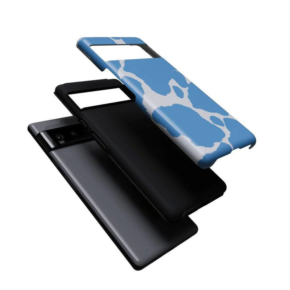 Current MOOd | Light Blue Cow Print Google Pixel Case - Image 6