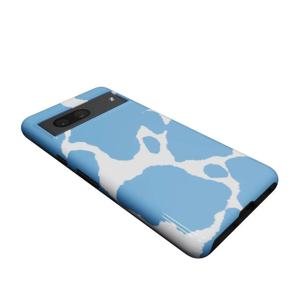Current MOOd | Light Blue Cow Print Google Pixel Case - Image 8