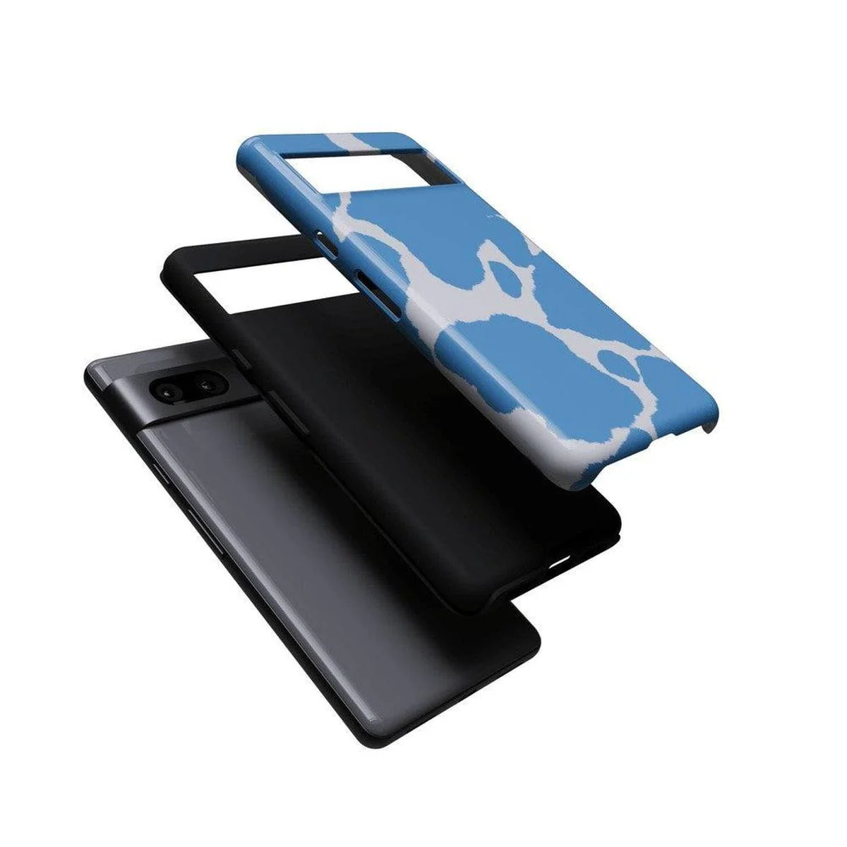 Current MOOd | Light Blue Cow Print Google Pixel Case - Image 9