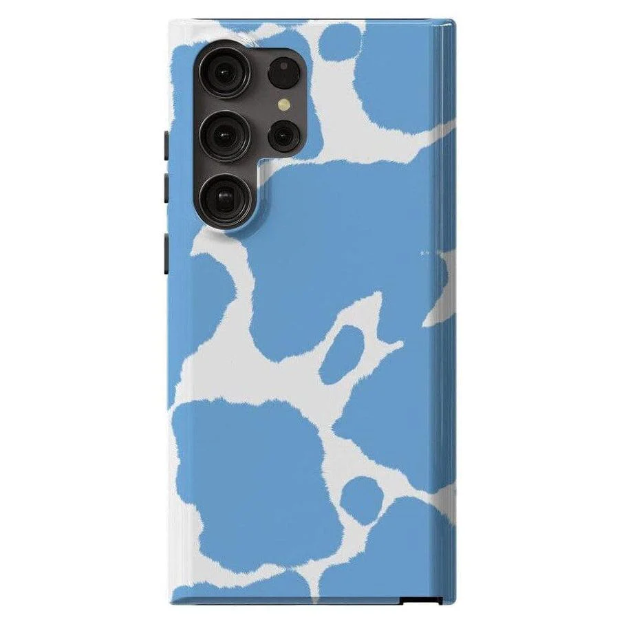 Current MOOd | Light Blue Cow Print Samsung Case - Image 2