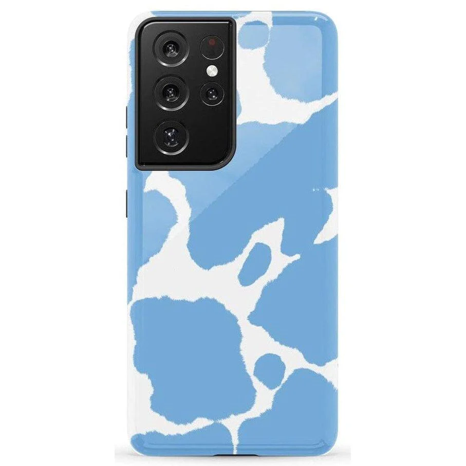 Current MOOd | Light Blue Cow Print Samsung Case - Image 7