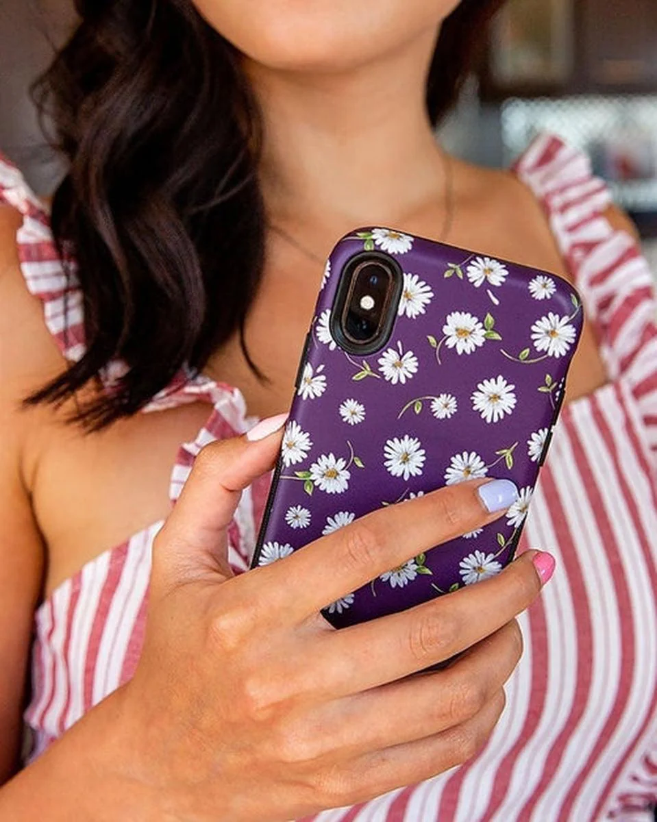 Daisy Daydream | Plum Purple Floral Case - Image 50