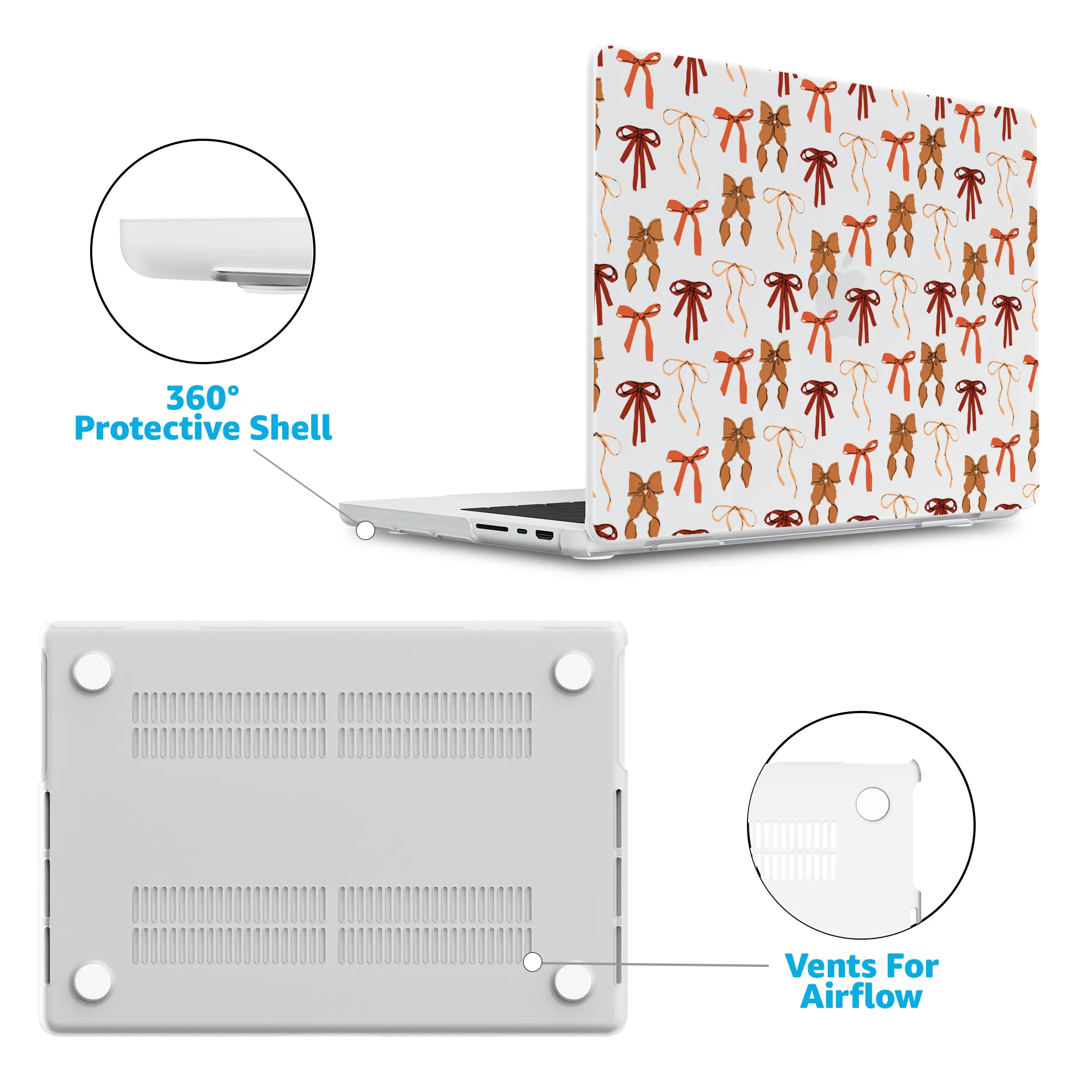 Fall Girlie | Pumpkin Spice Bows Laptop Shell - Image 23