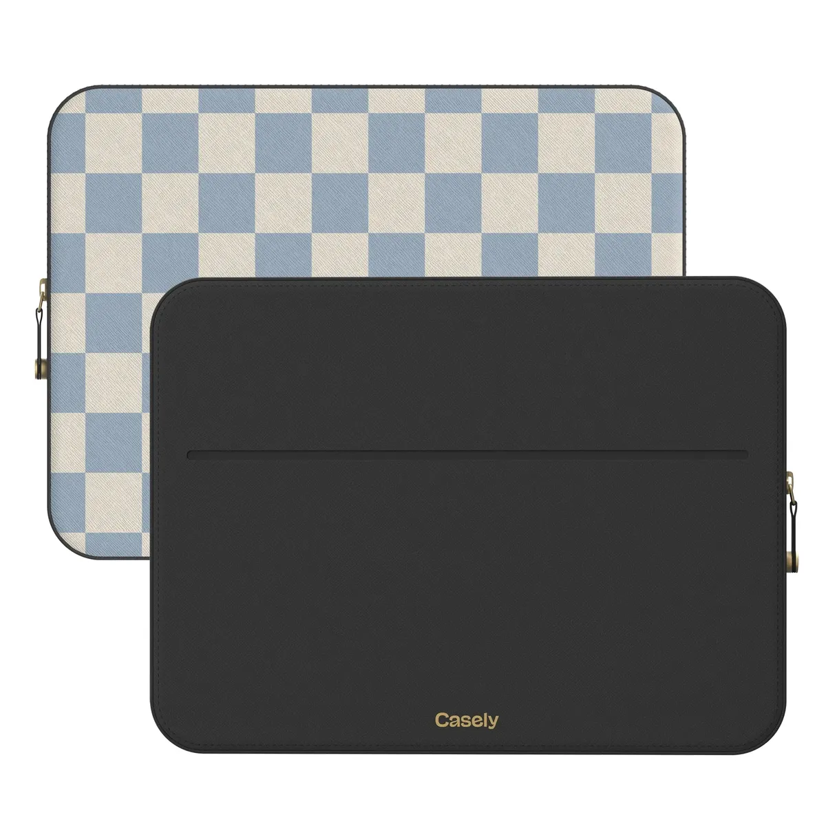 Fit Check | Light Blue Checkerboard Laptop Case - Image 2