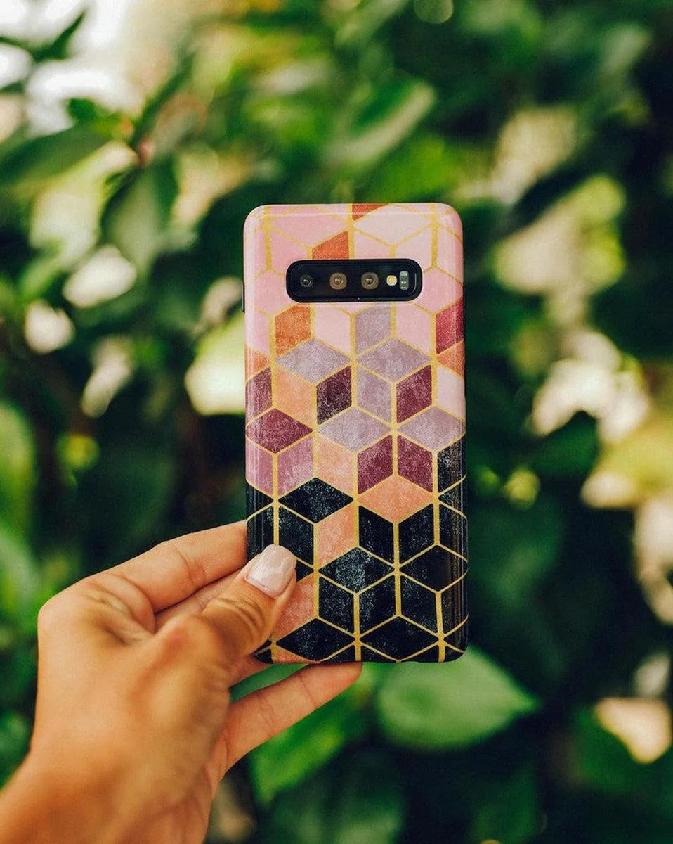 Stepping Up | Geo Rose Gold Marble Samsung Case - Image 12