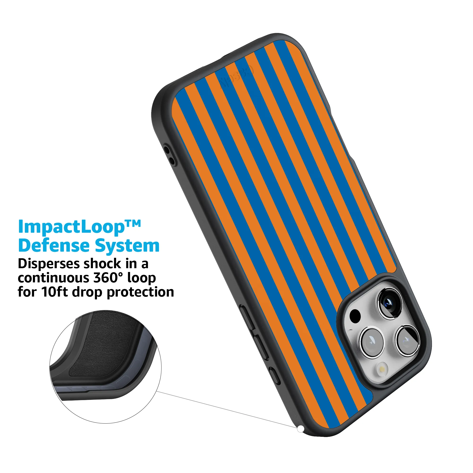Go New York | Blue & Orange Stripes Case - Image 209