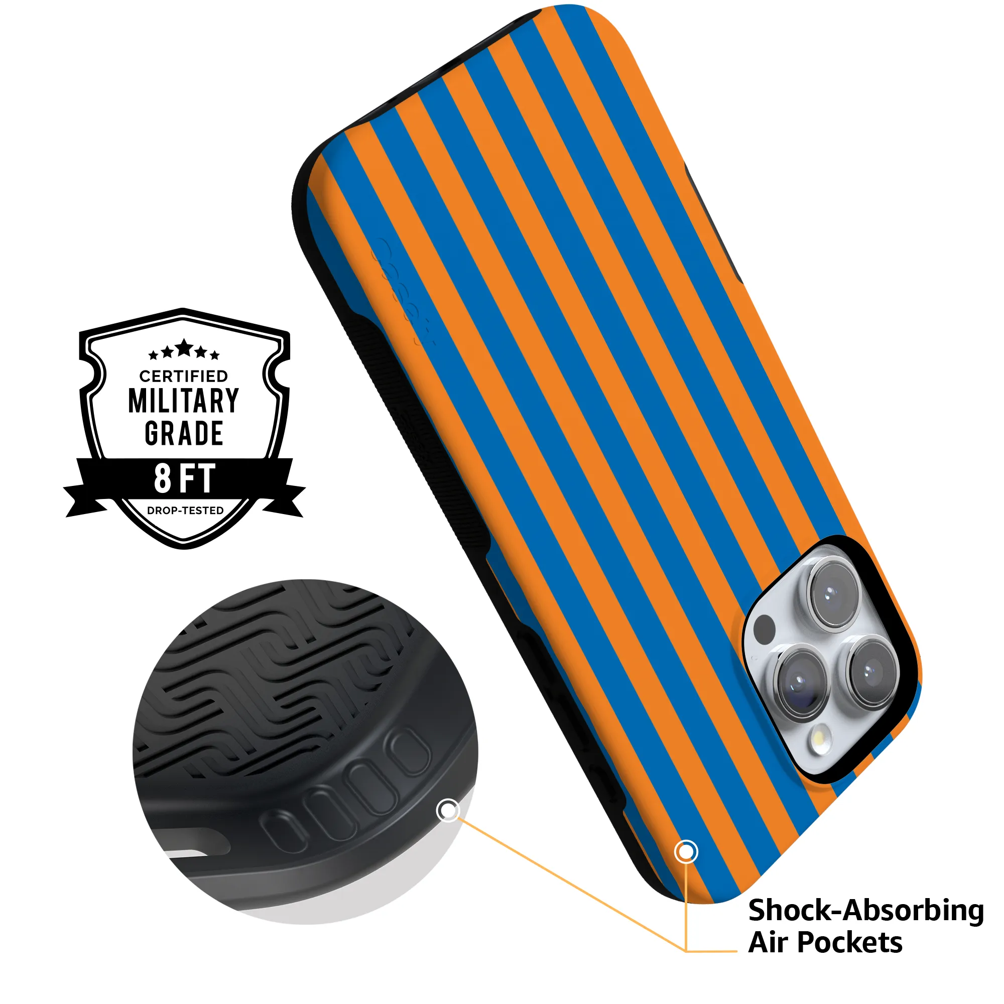 Go New York | Blue & Orange Stripes Case - Image 33
