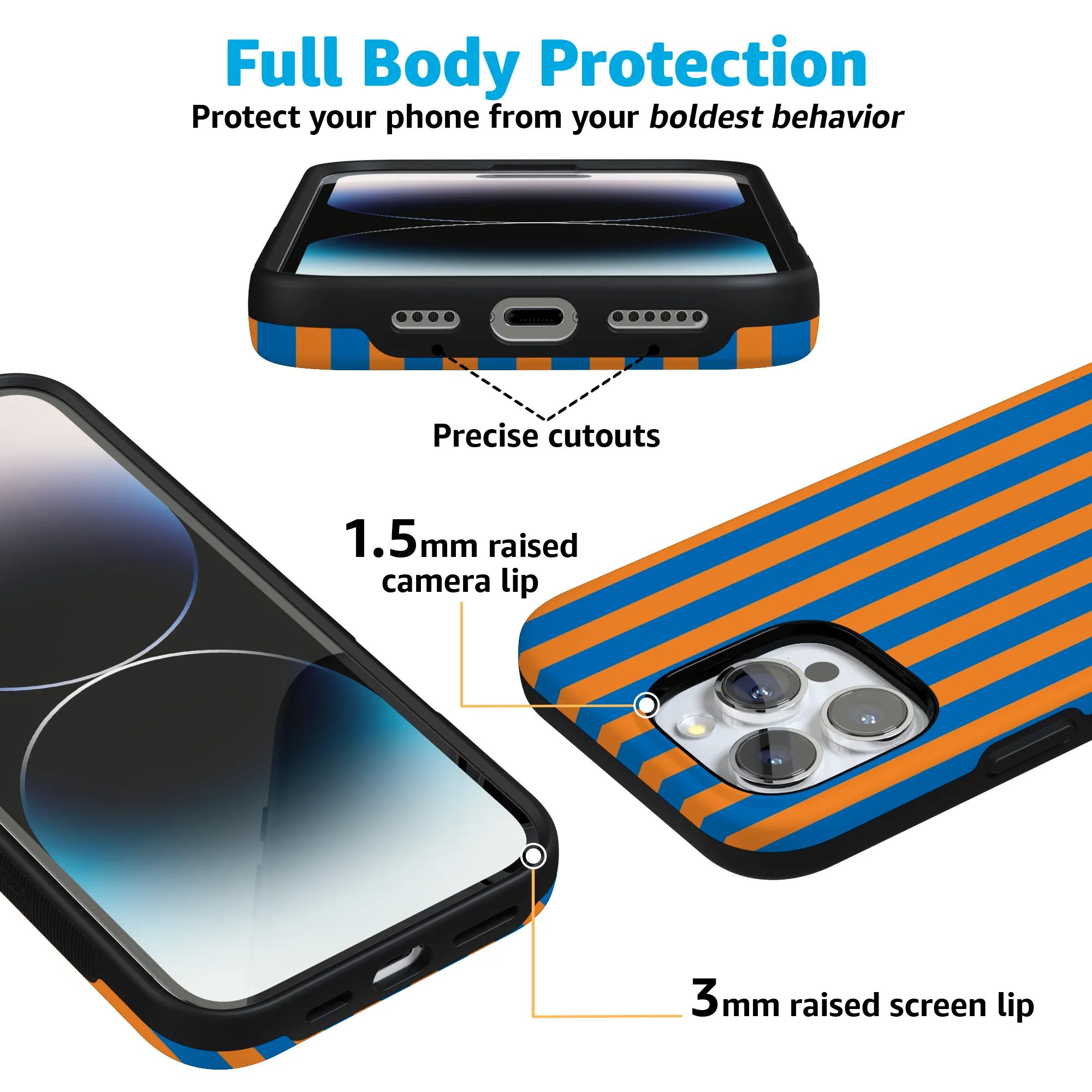 Go New York | Blue & Orange Stripes Case - Image 34