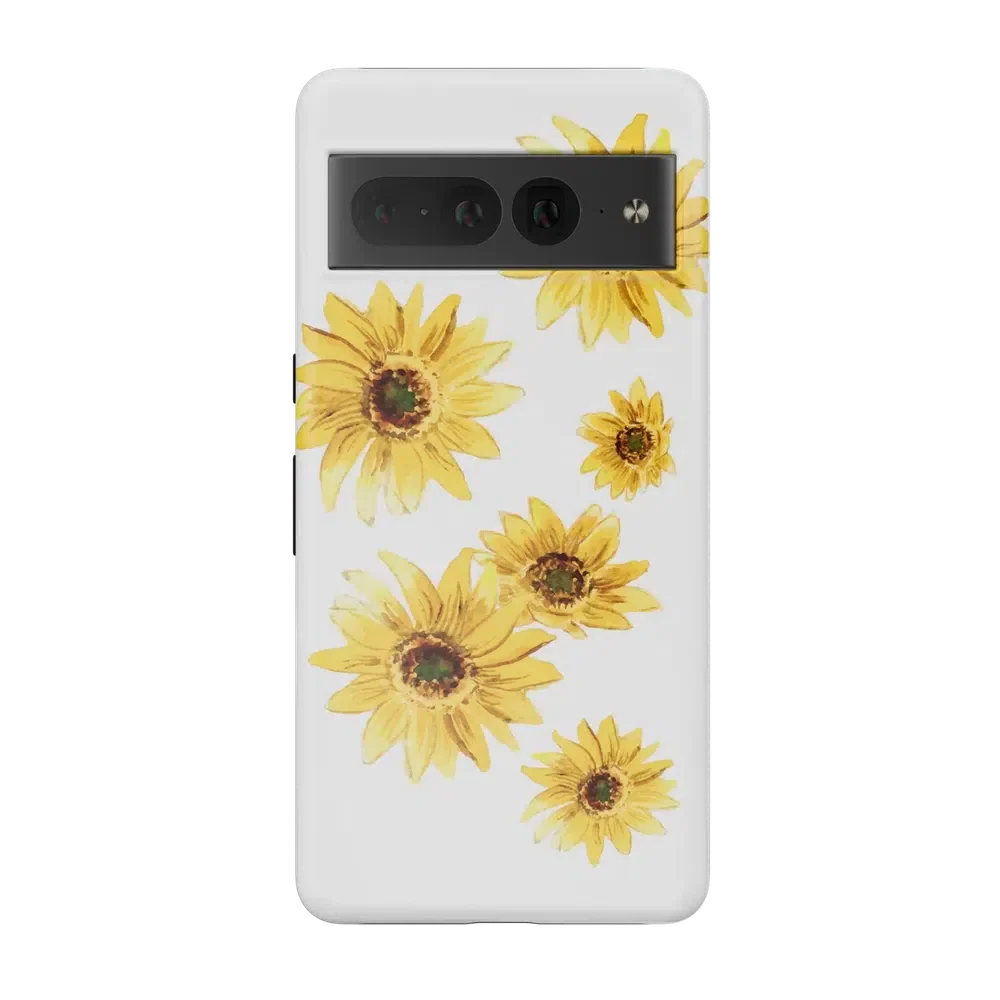 Golden Garden | Yellow Sunflower Floral Google Pixel Case - Image 10