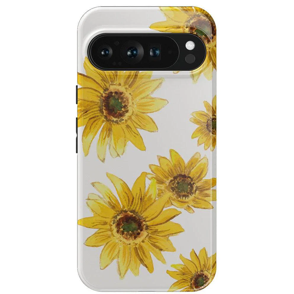 Golden Garden | Yellow Sunflower Floral Google Pixel Case - Image 15