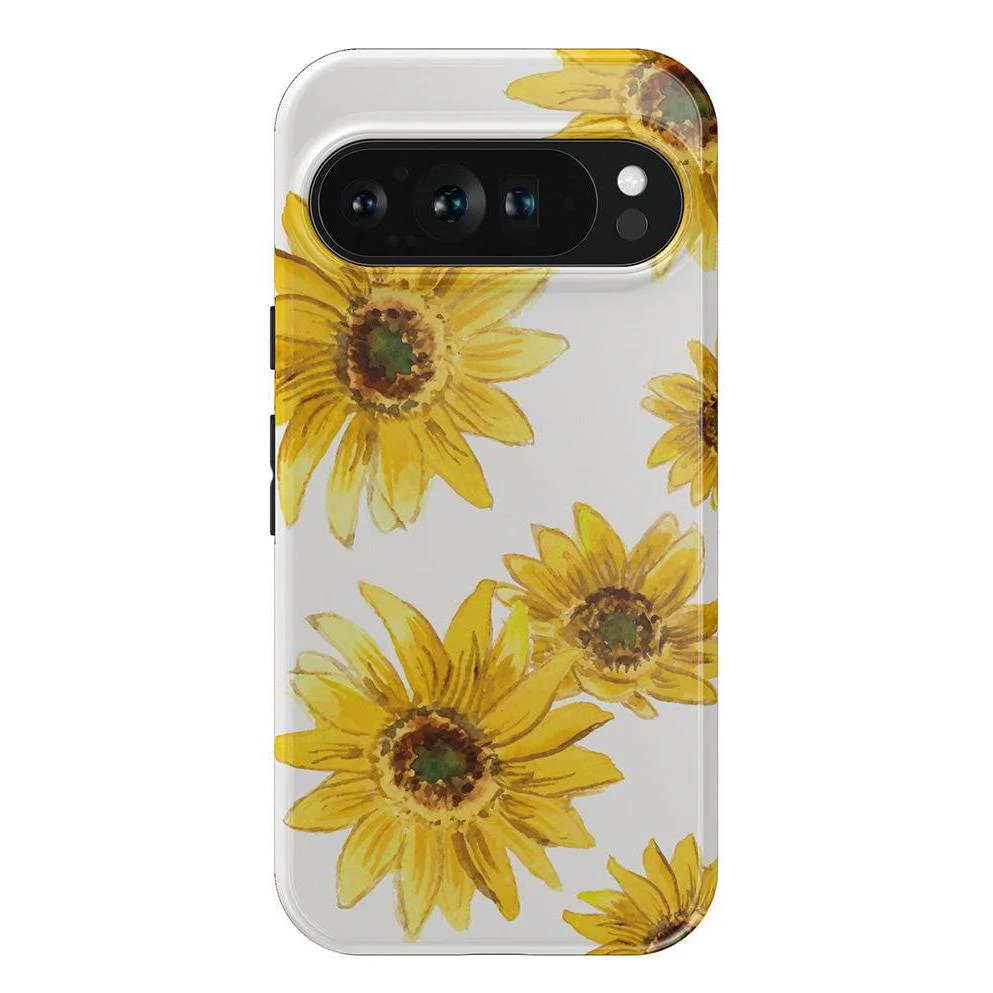 Golden Garden | Yellow Sunflower Floral Google Pixel Case - Image 17