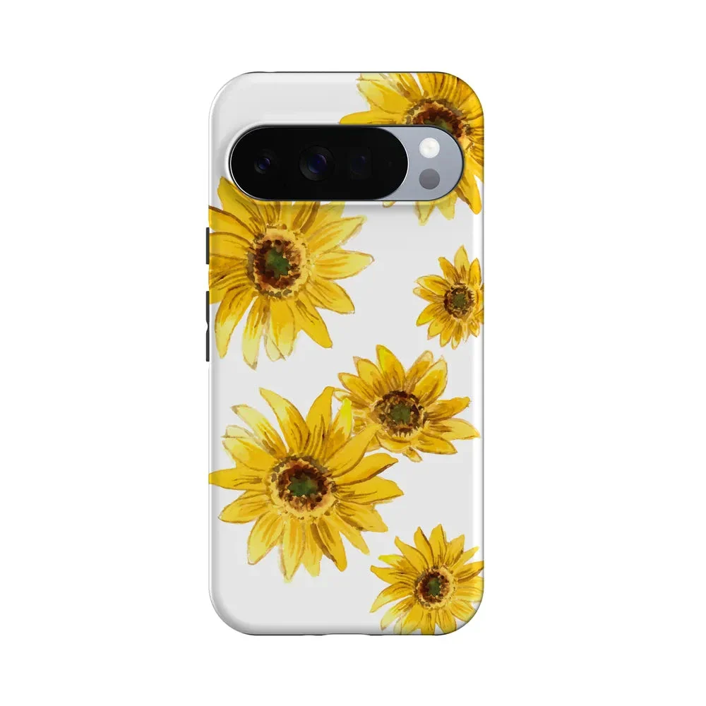 Golden Garden | Yellow Sunflower Floral Google Pixel Case - Image 20