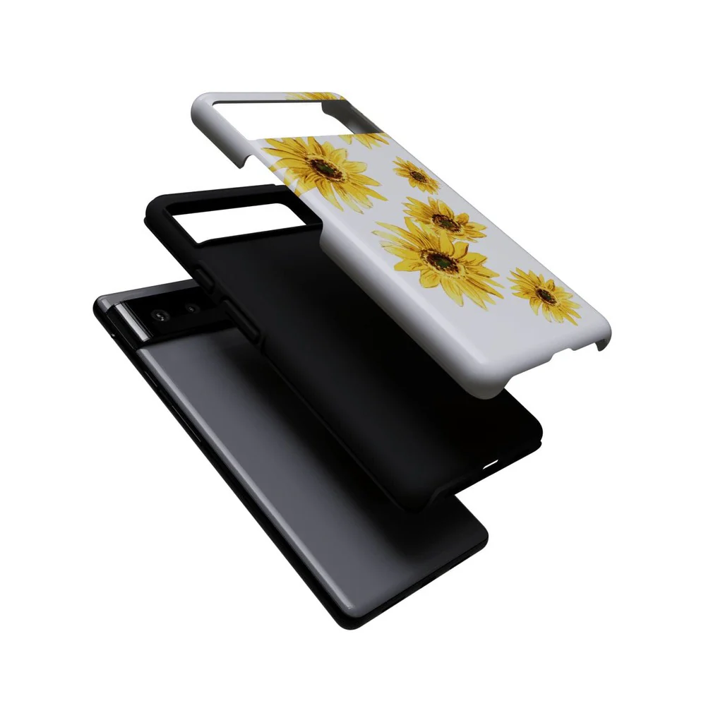 Golden Garden | Yellow Sunflower Floral Google Pixel Case - Image 3