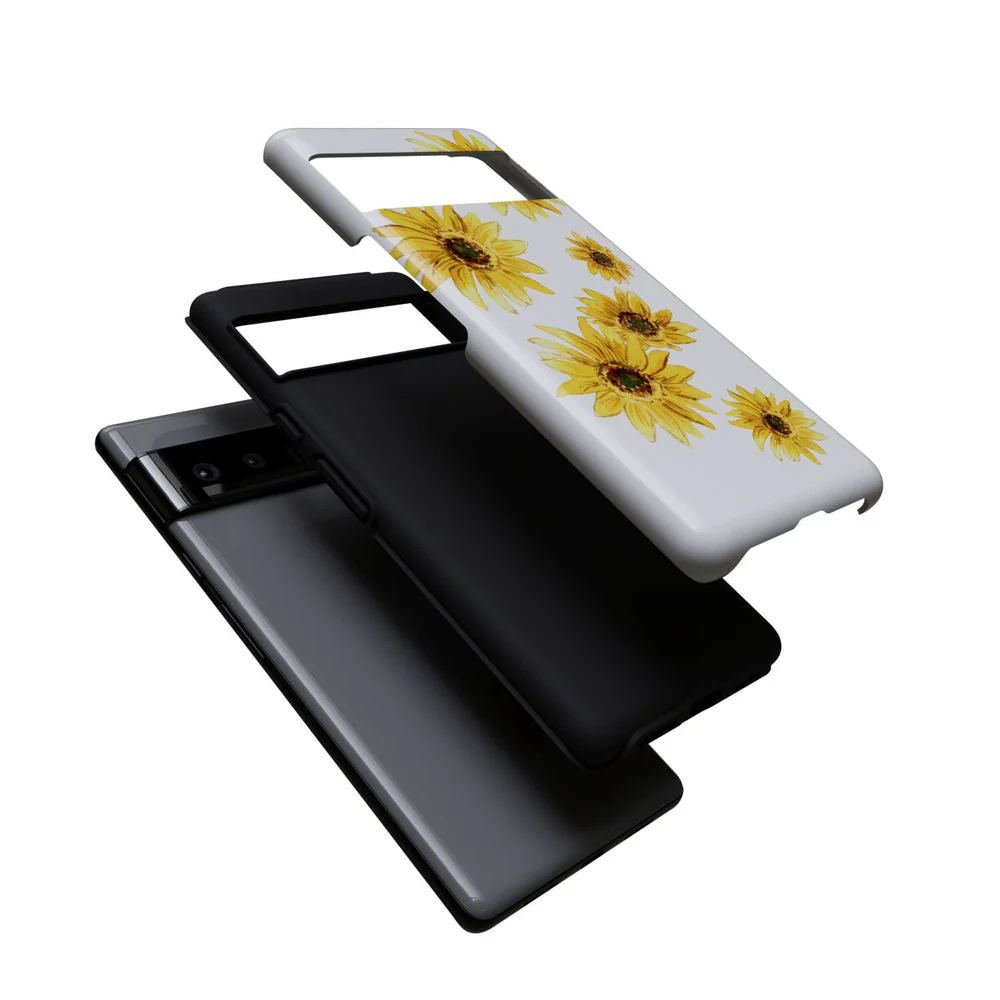 Golden Garden | Yellow Sunflower Floral Google Pixel Case - Image 6