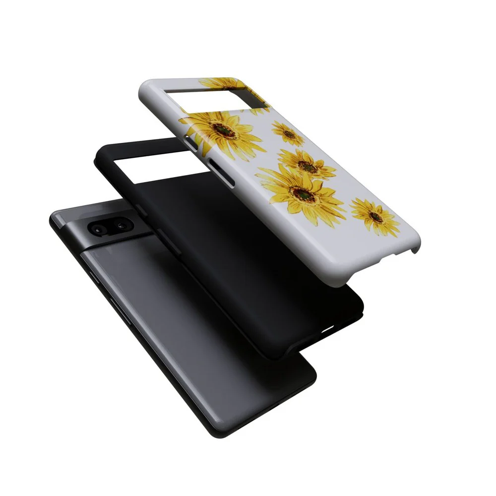 Golden Garden | Yellow Sunflower Floral Google Pixel Case - Image 9