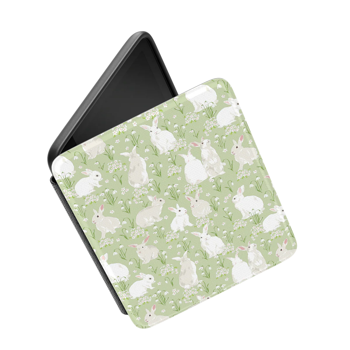 Hop to it | Green Bunny Kindle Case - Image 3