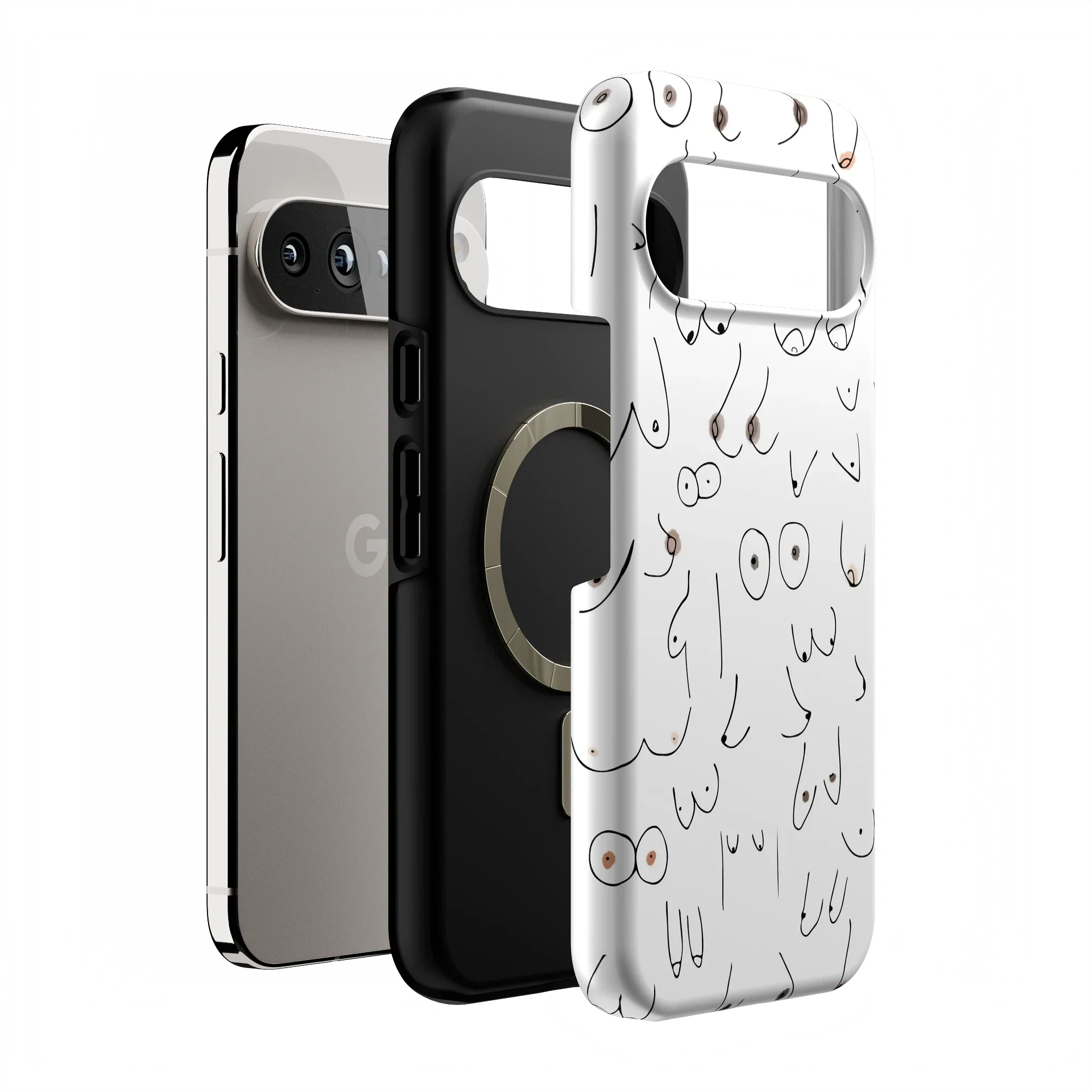I'm With Her | Black & White Boobs Case - Image 207