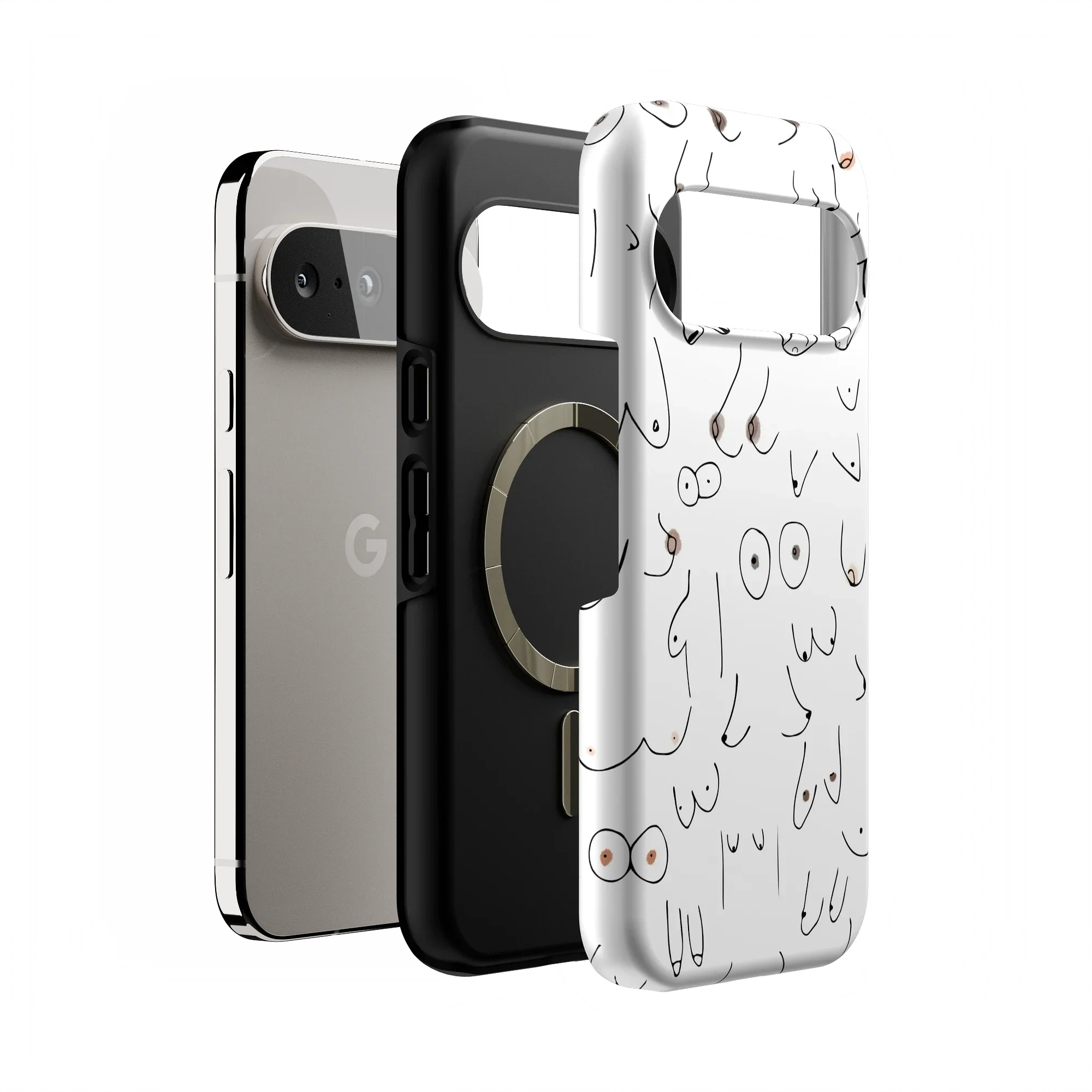 I'm With Her | Black & White Boobs Case - Image 215