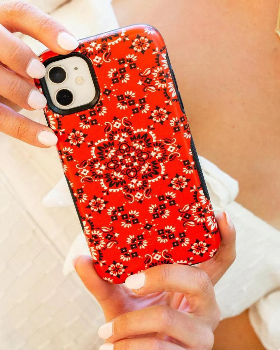 I'm with the Band | Red Bandana Print Samsung Case - Image 13