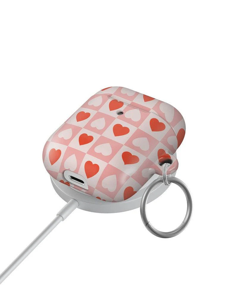 King of My Heart | Checkered Hearts AirPods Case - Image 5