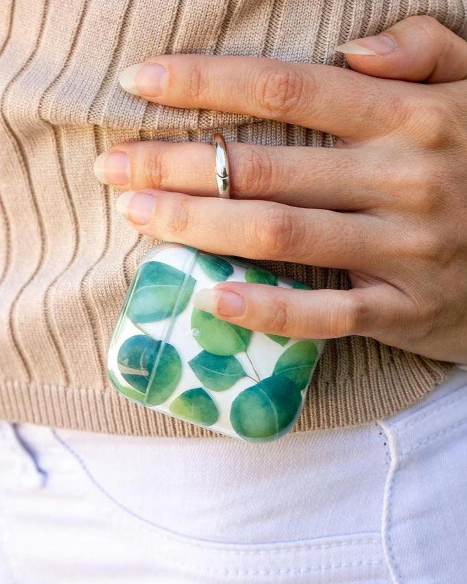 Leaf Me Alone | Green Floral Print AirPods Case - Image 9