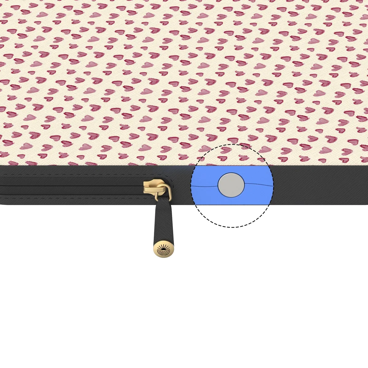 Lovebug | Mauve Hearts Laptop Case - Image 5