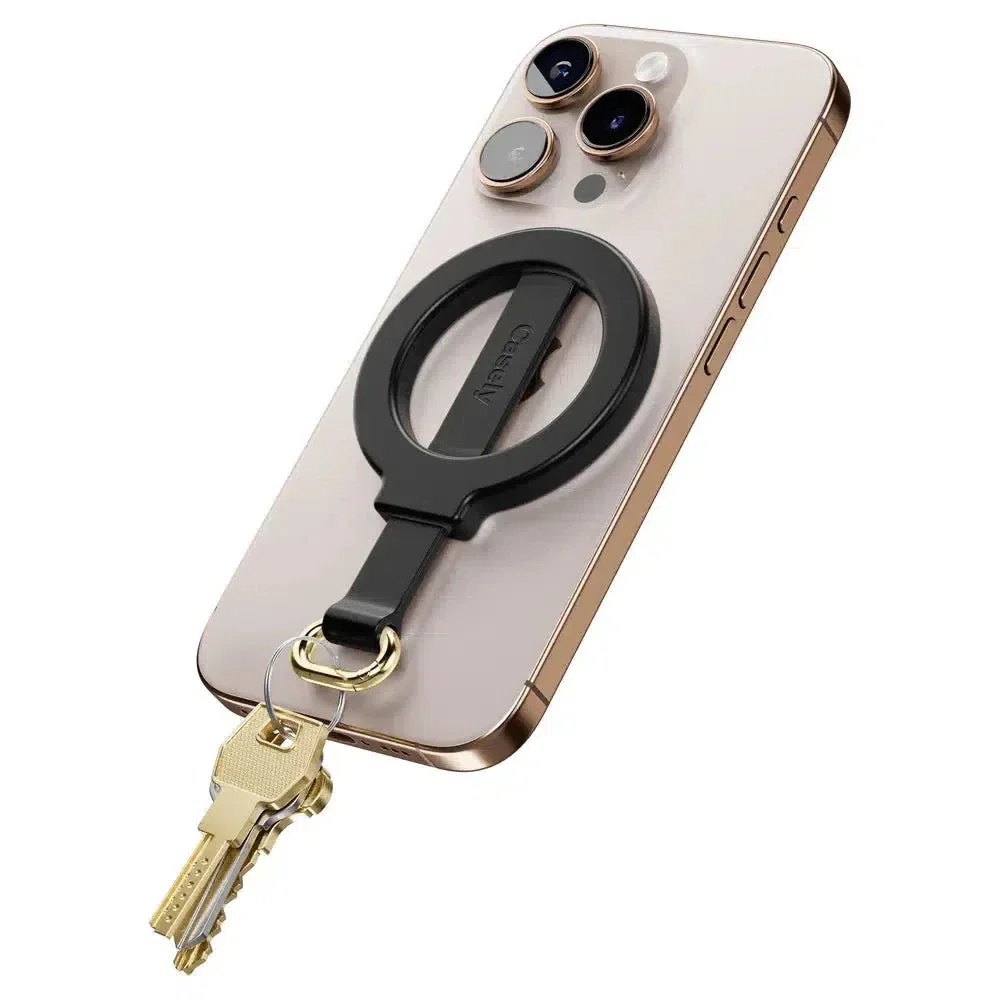 MagRing+ | Black Magnetic Adjustable Phone Ring with Keychain - Image 4
