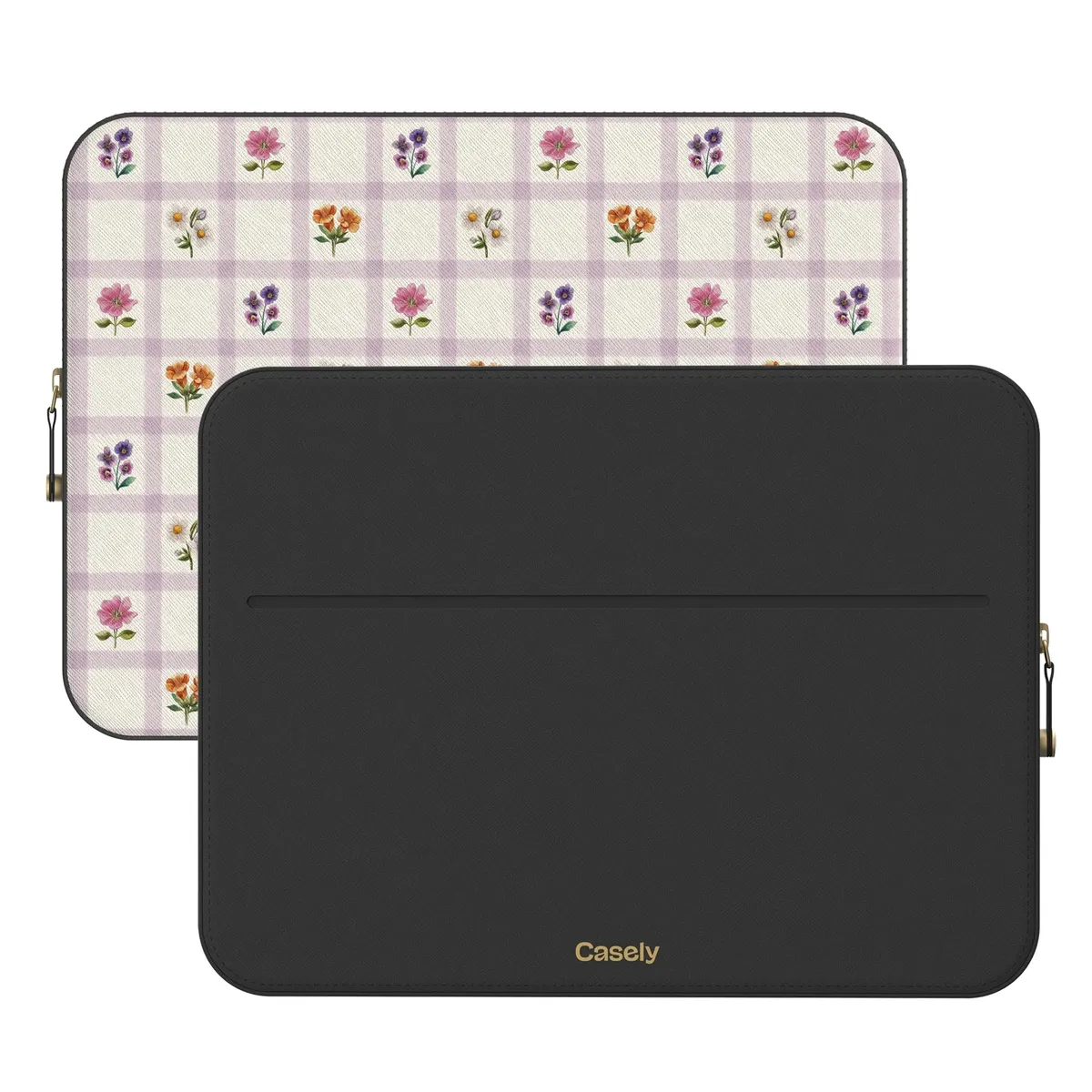 Meadow Check | Floral Gingham Laptop Case - Image 2