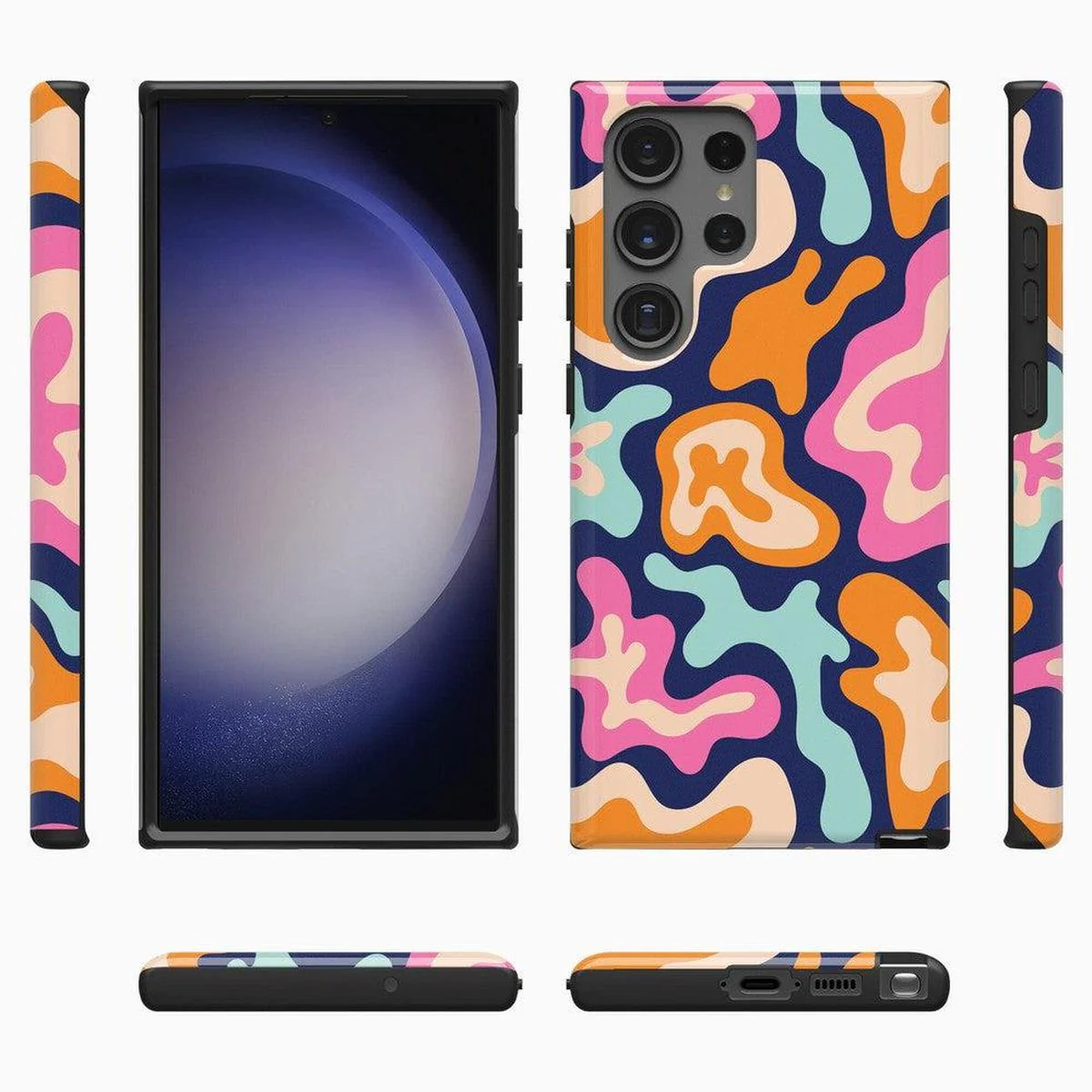 Midnight Color Splash | Abstract Retro Samsung Case - Image 3