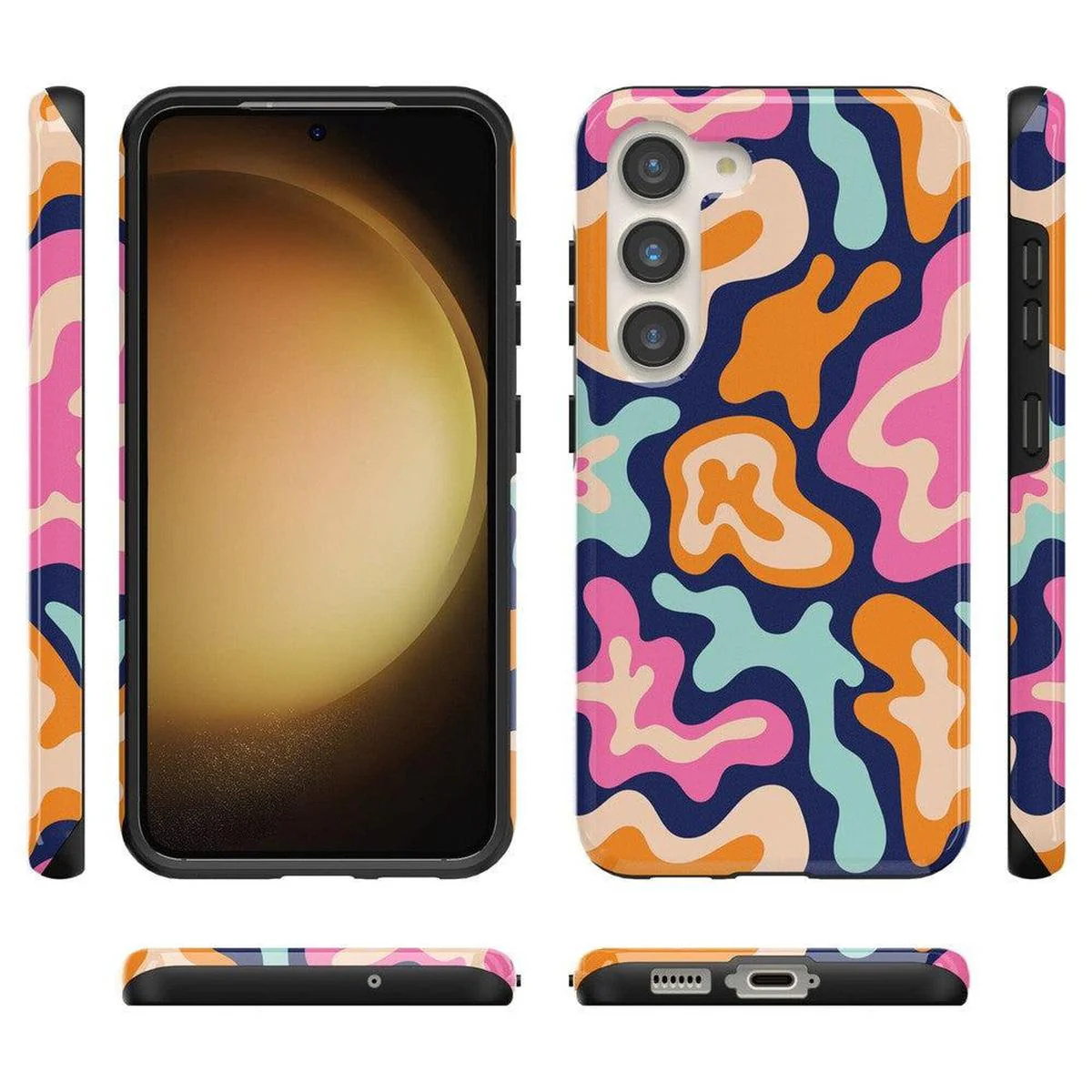 Midnight Color Splash | Abstract Retro Samsung Case - Image 9