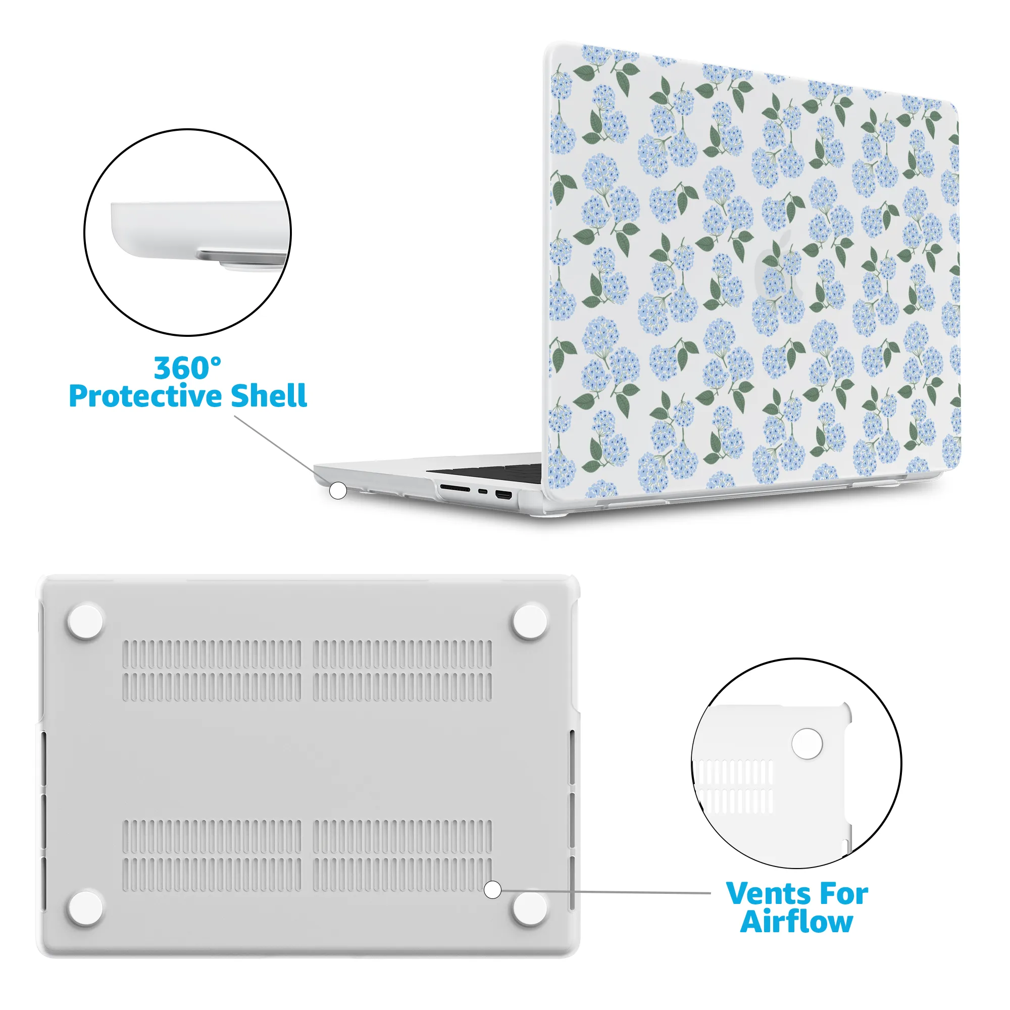 Nantucket Cottage | Blue Hydrangea Laptop Shell - Image 23