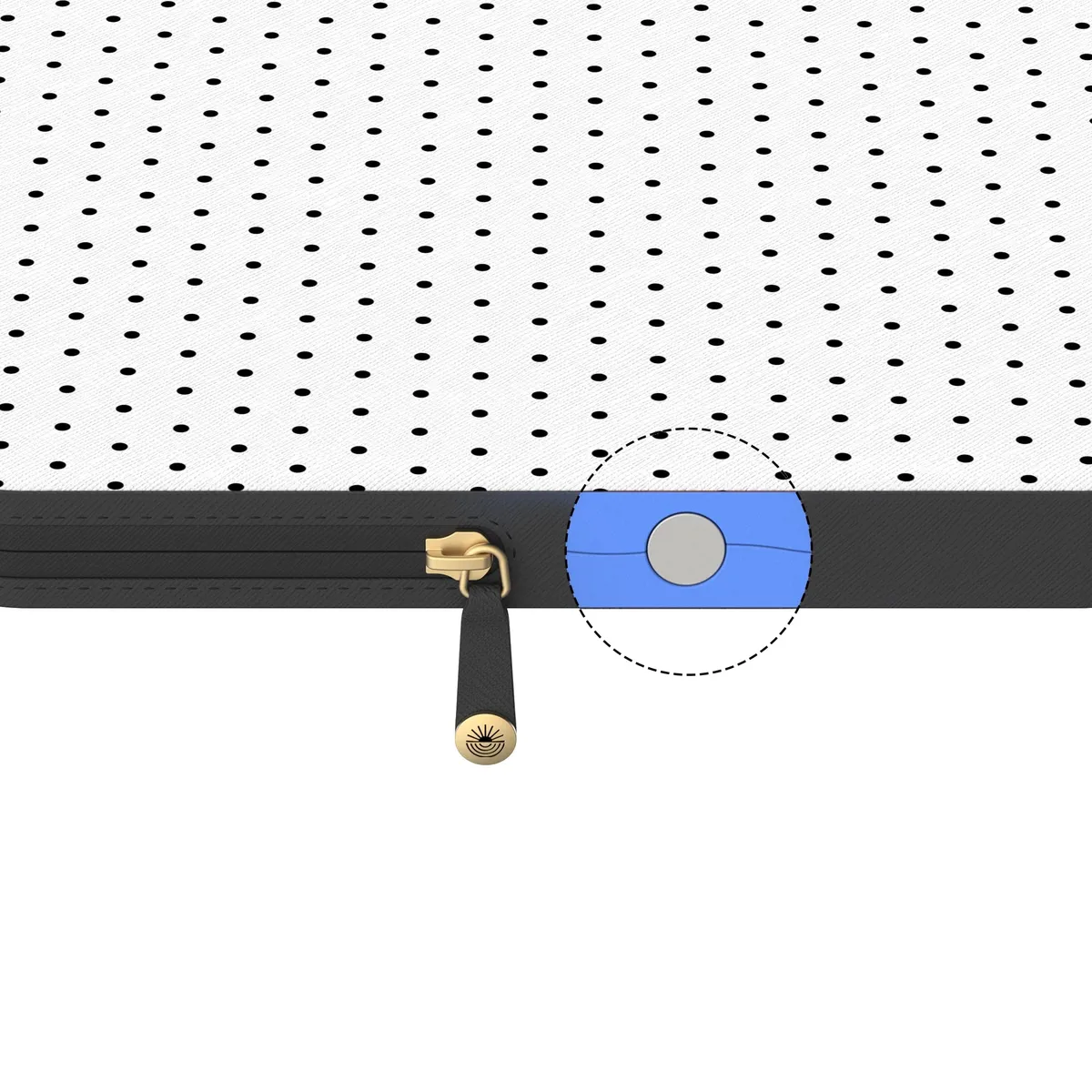 On the Dot | Black Polka Dot Laptop Case - Image 5