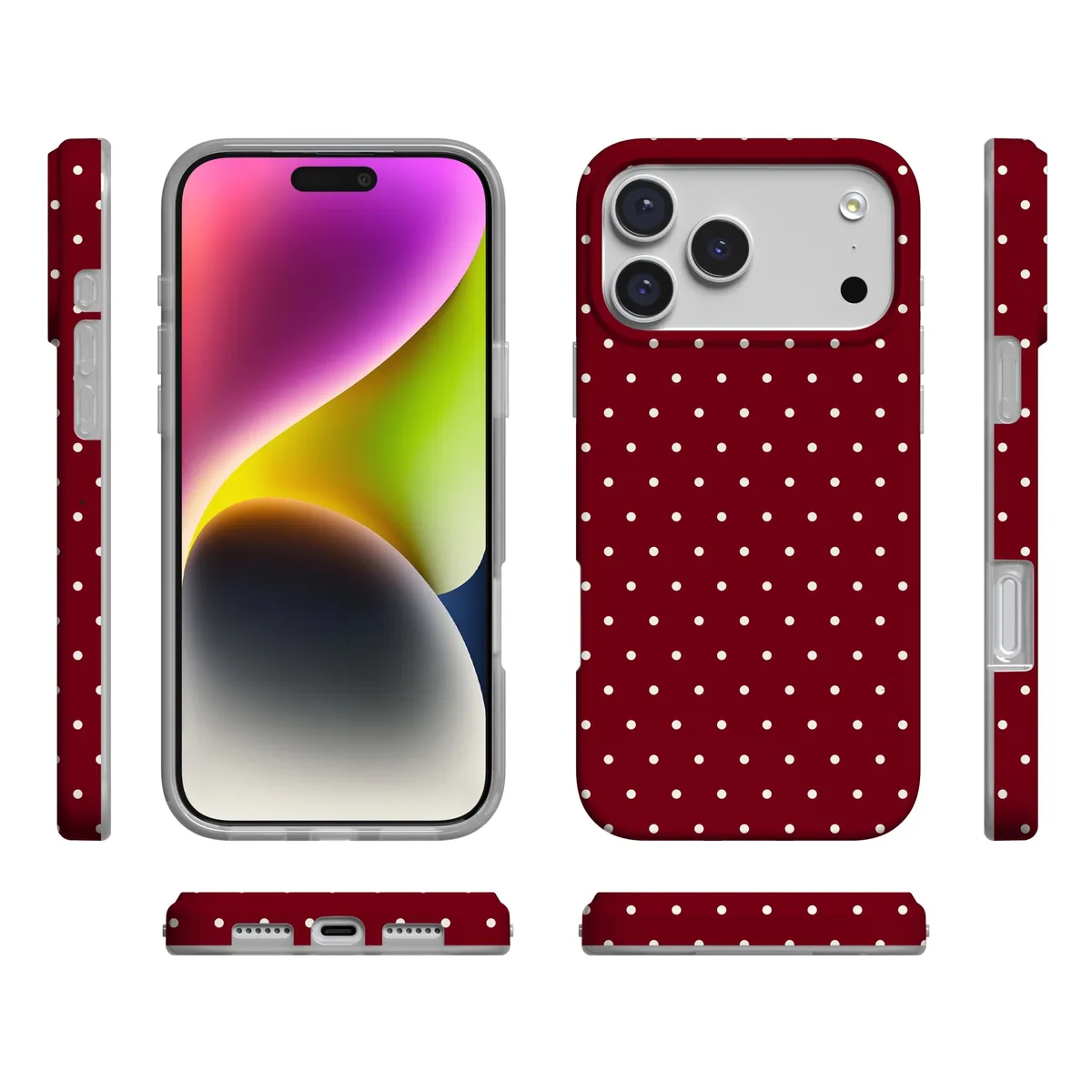 On the Dot | Maroon Polka Dot Case - Image 160