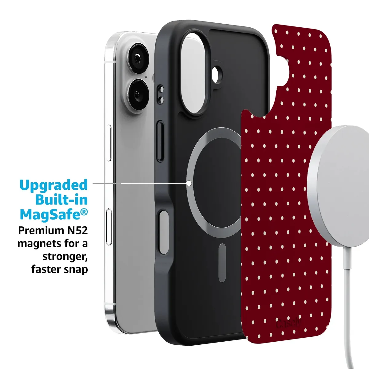 On the Dot | Maroon Polka Dot Case - Image 205