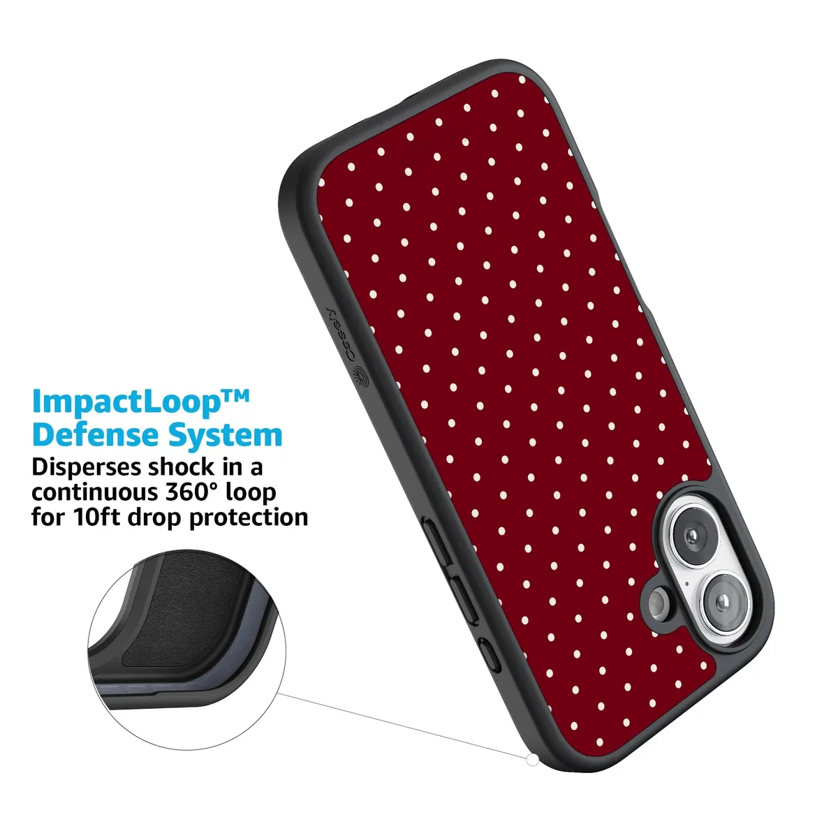 On the Dot | Maroon Polka Dot Case - Image 210