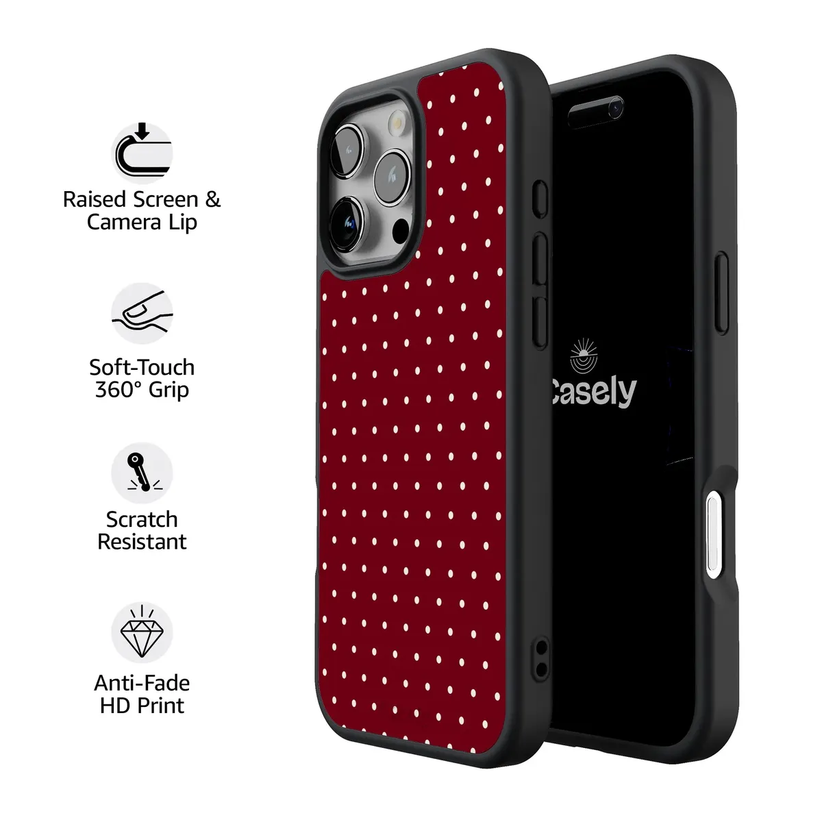On the Dot | Maroon Polka Dot Case - Image 212