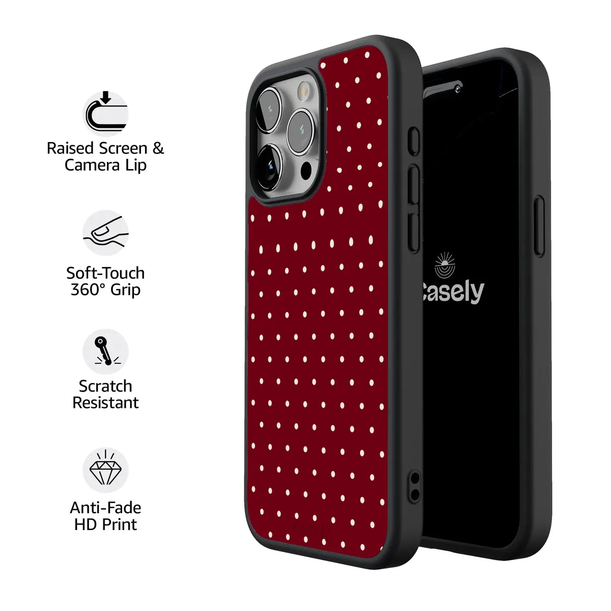 On the Dot | Maroon Polka Dot Case - Image 217